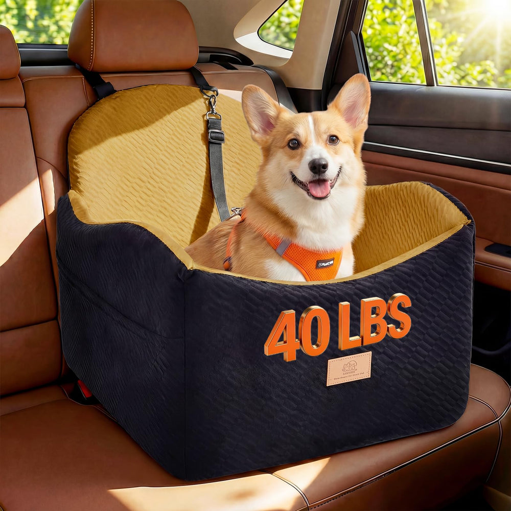 Siège-auto LUXYBEE pour chien moyen avec revêtement imperméable et confort durable.
