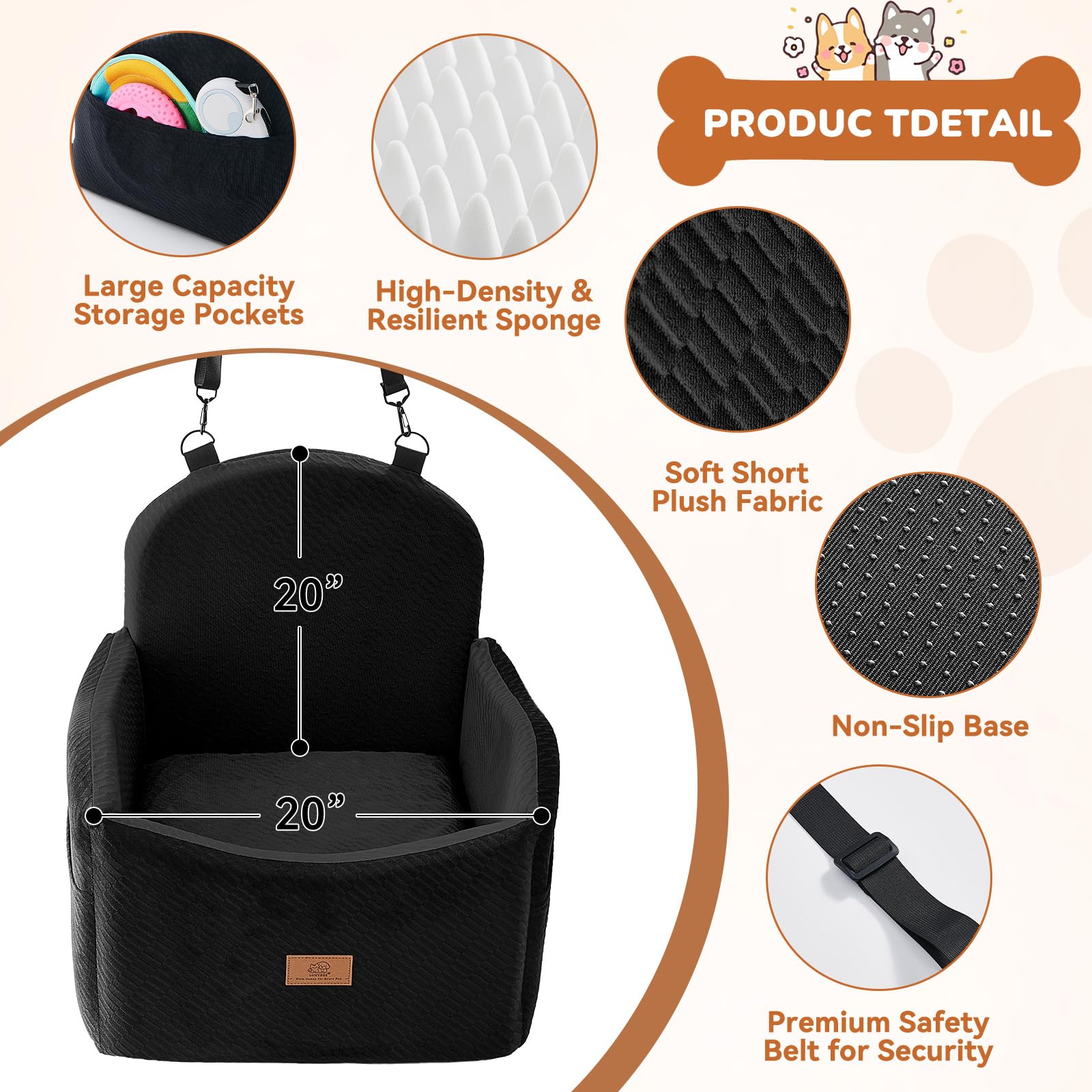 Utilisation intérieur et extérieur, petit lit pour chien avec LUXYBEE