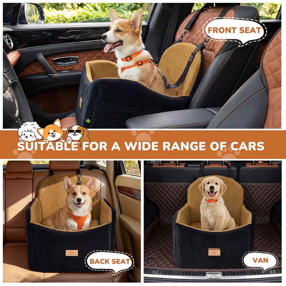 Booster LUXYBEE offrant une vue élevée pour chiens lors du trajet.