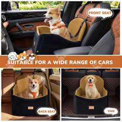 Booster LUXYBEE offrant une vue élevée pour chiens lors du trajet.