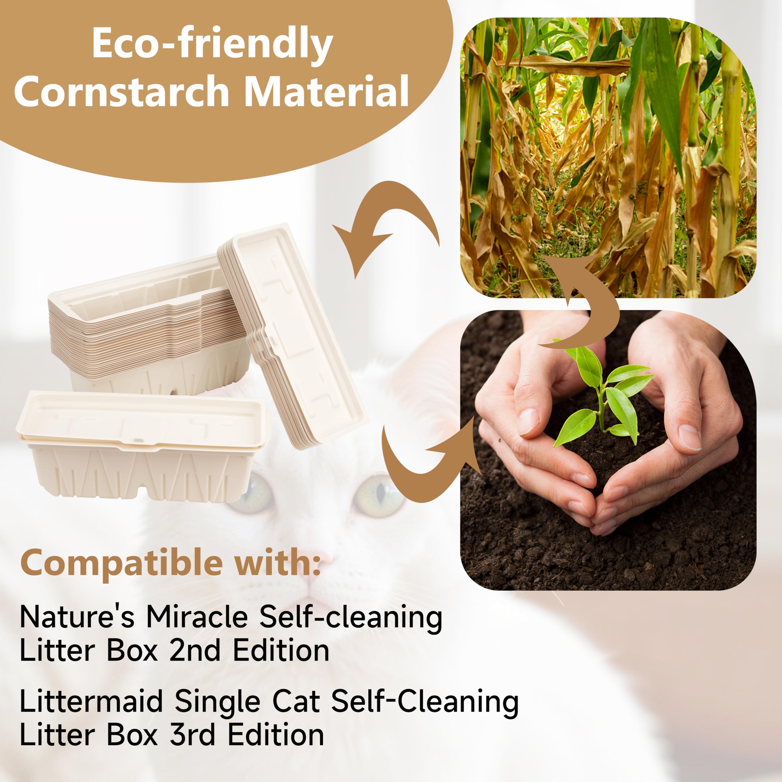 LUVCOSY récipient déchets litière avec couvercle compatible Nature's Miracle
