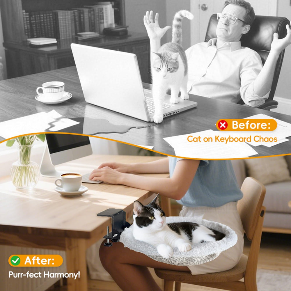 L&W BROS Cat Desk Bed base antidérapante assure une utilisation stable.