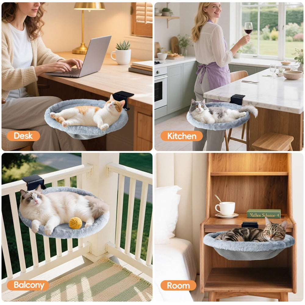 L&W BROS Cat Desk Bed capte jusqu’à 50 livres sans glisser.