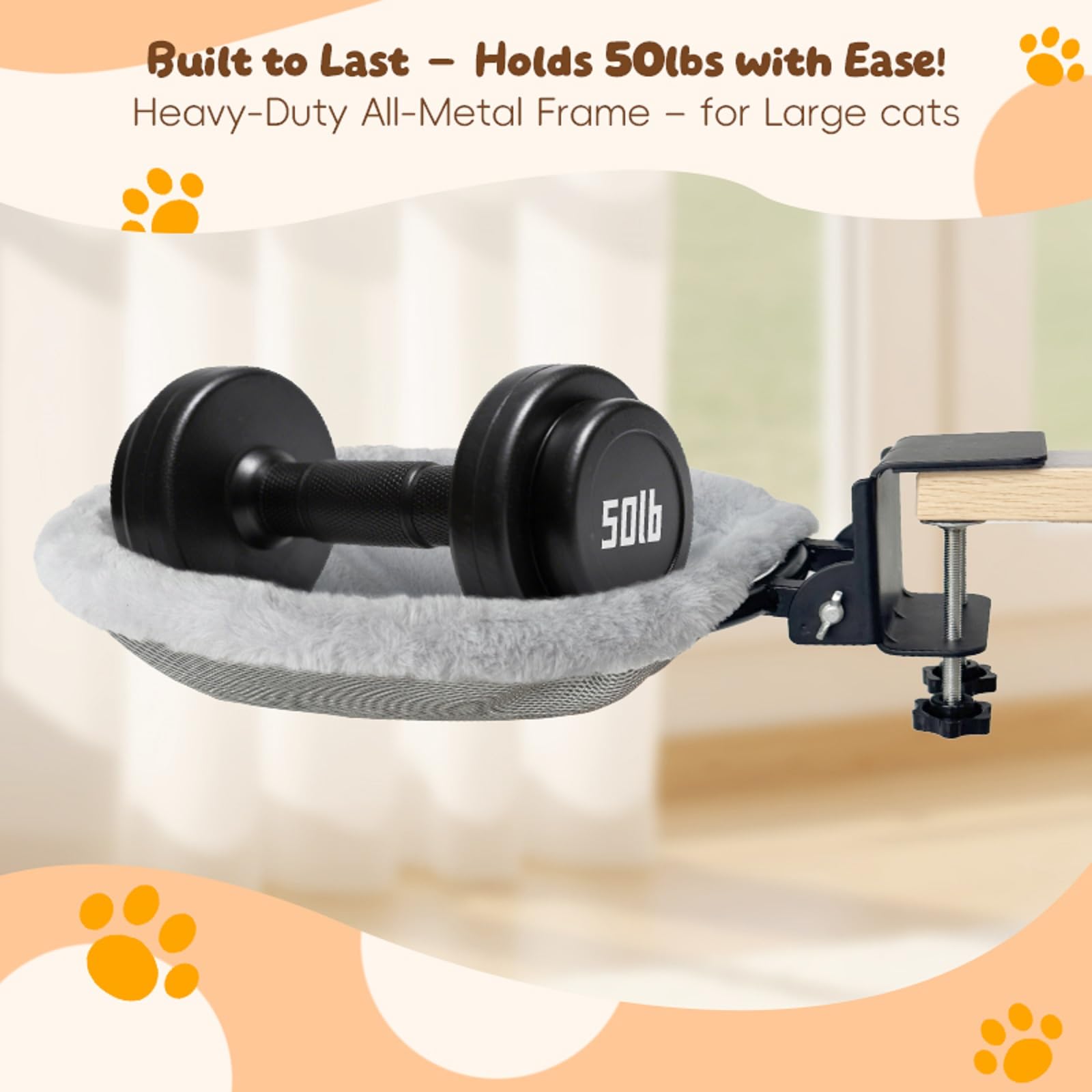 L&W BROS Cat Desk Bed côtés en maille aérienne pour une meilleure aération.