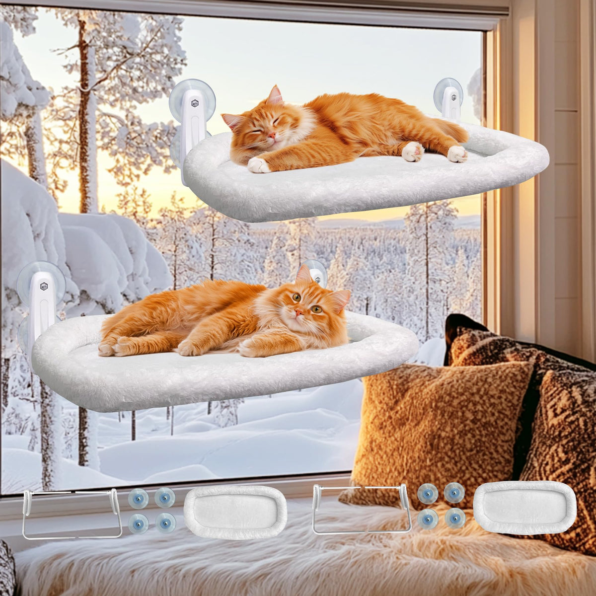 L&W BROS perchoir-fenetre-chat-hamac – vue panoramique stimulante pour votre compagnon.