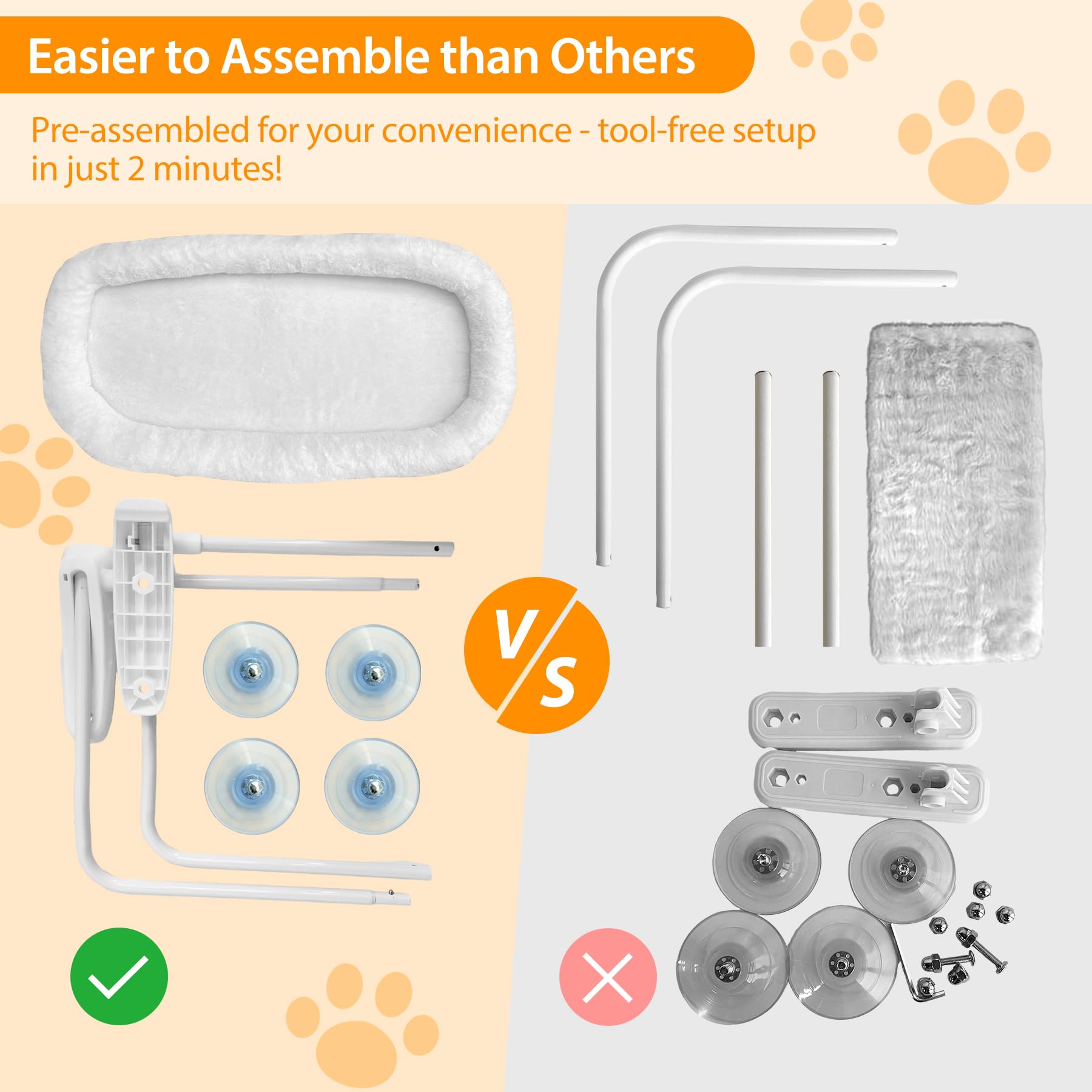 L&W BROS ventouses-renforcees-50-lb assurent une fixation fiable pour chats lourds.