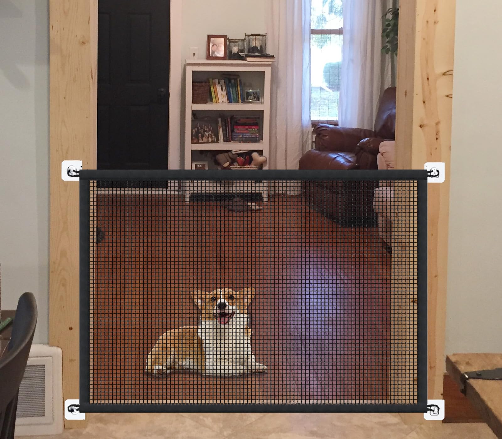 Barrière pour chien portable LWFCOEE sur porte, sécurité sans perçage.