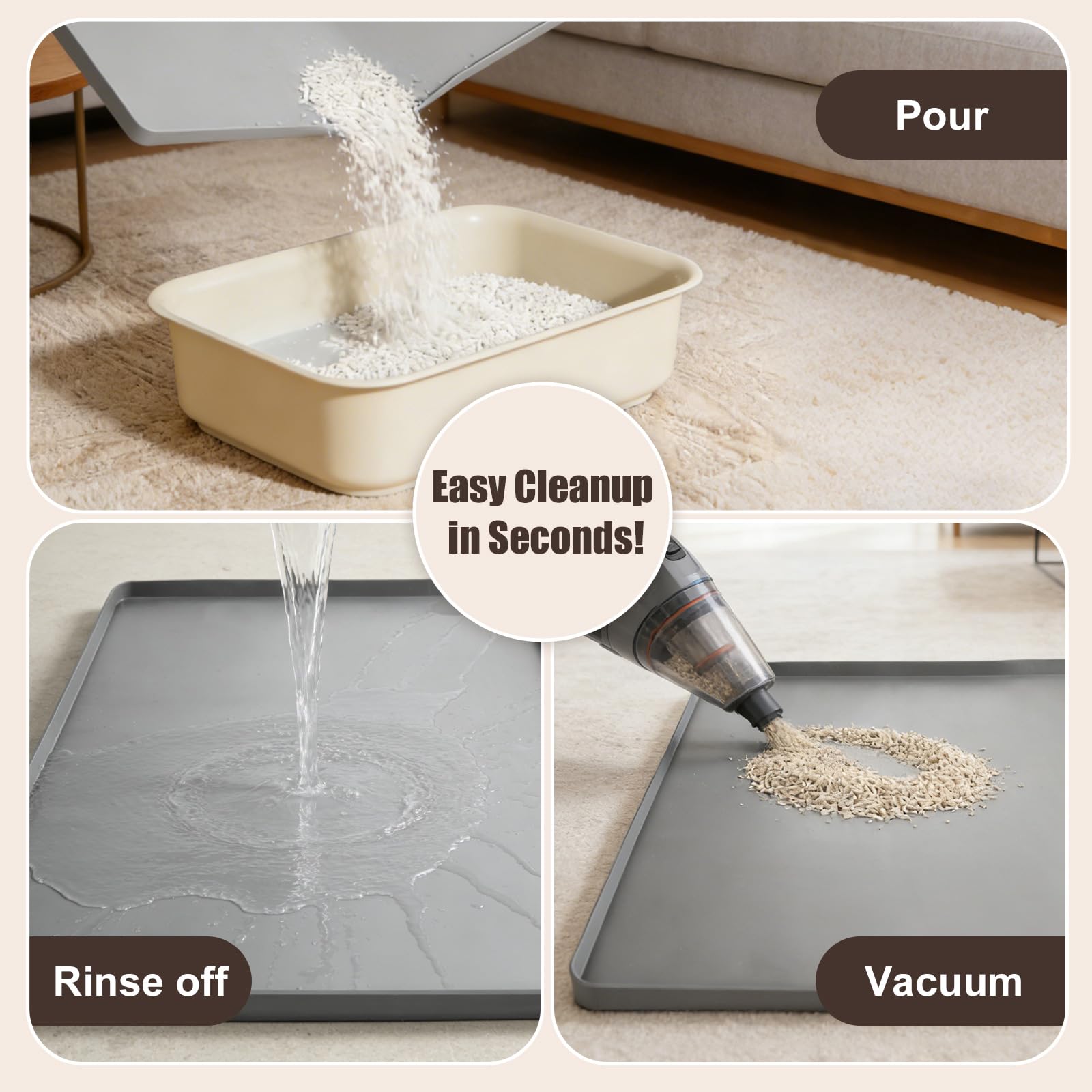 LWFCOEE surface-non-poreuse-silicone, hygiène facile et sans odeur.