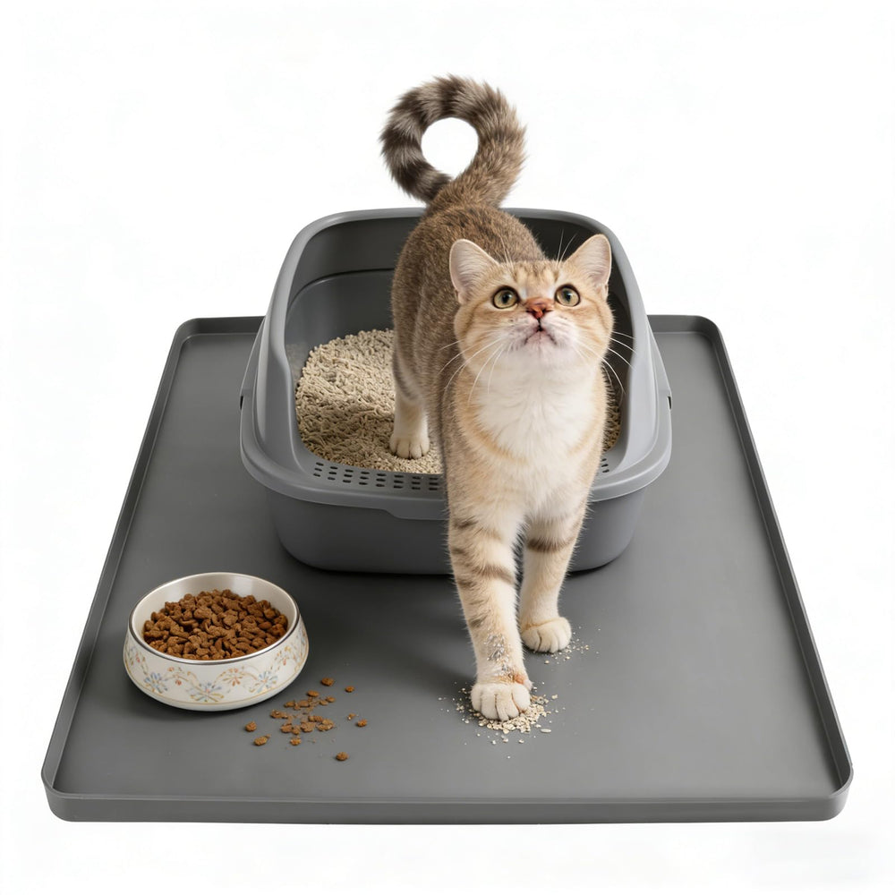 LWFCOEE tapis-litiere-silicone 24x20, grande surface retient les grains de litière.
