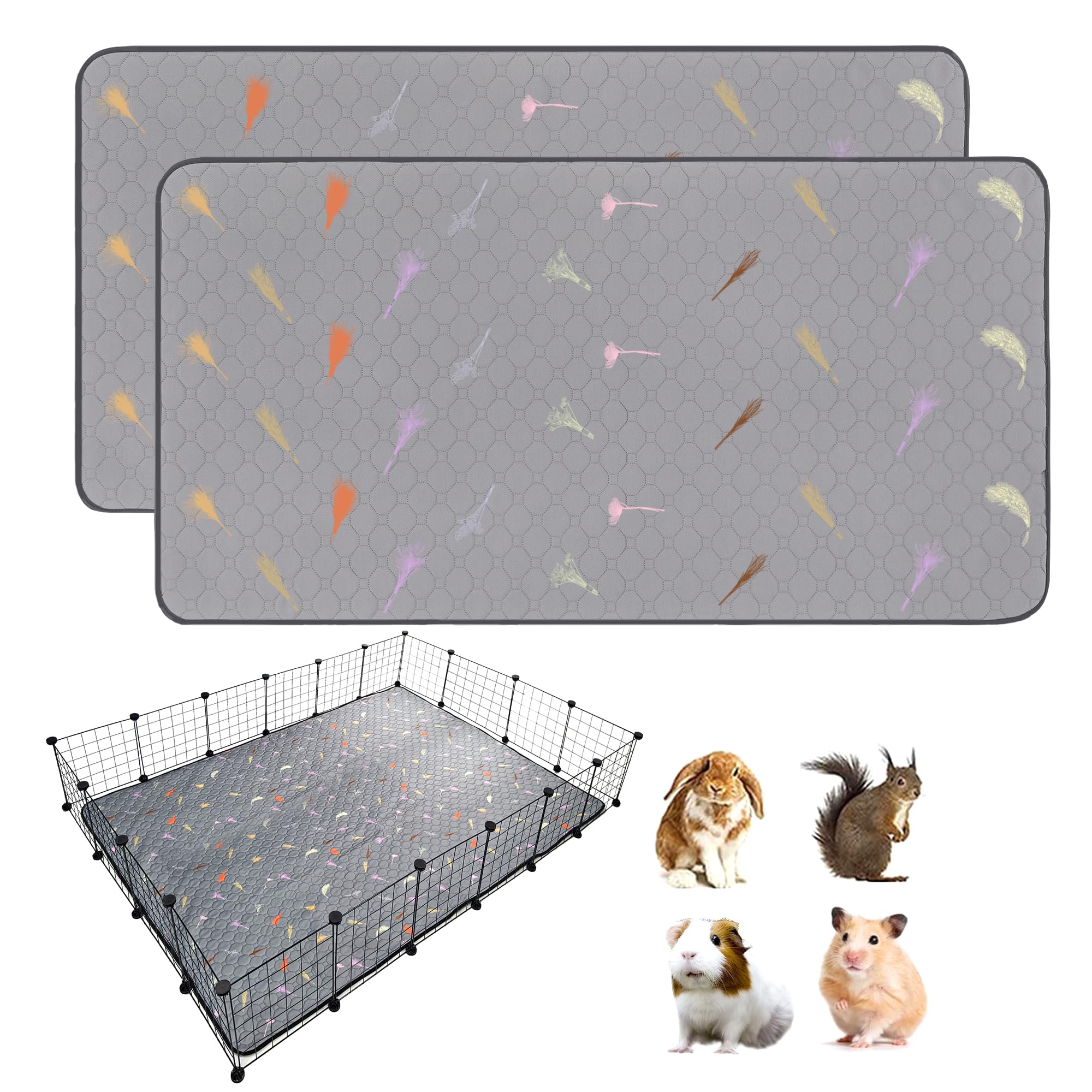 LWYMX tapis-cage cobaye 48 po x 72 po: absorption élevée et nid plus propre