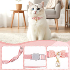 LXUEJIE collier chat rose noeud, design charmant pour photos