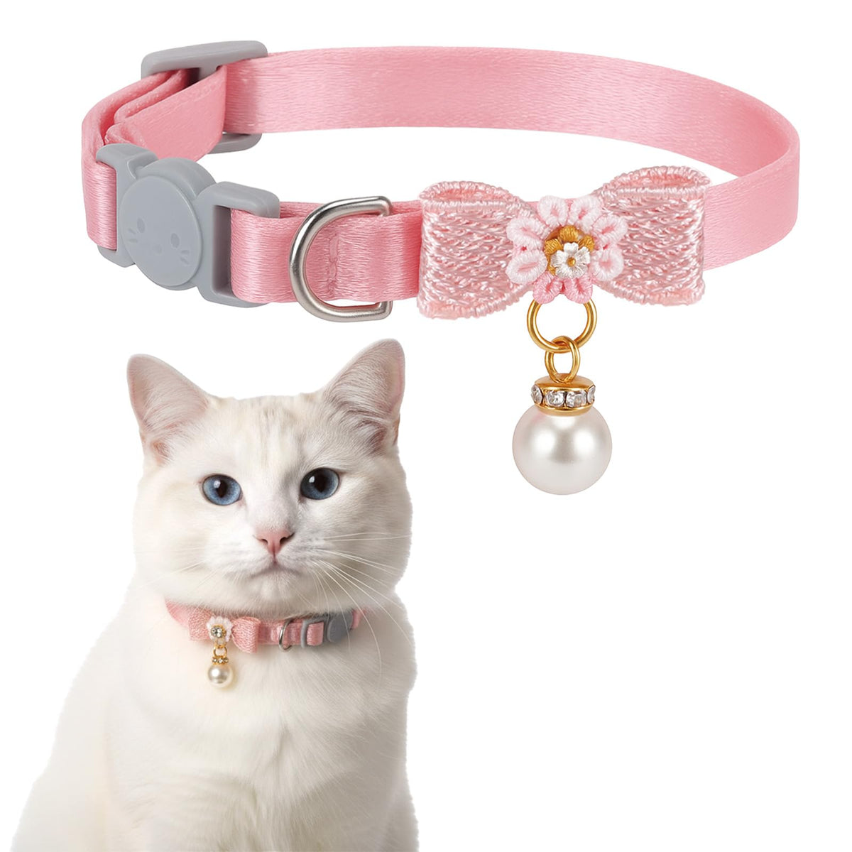 LXUEJIE collier chat rose papillon perle, look élégant pour fêtes
