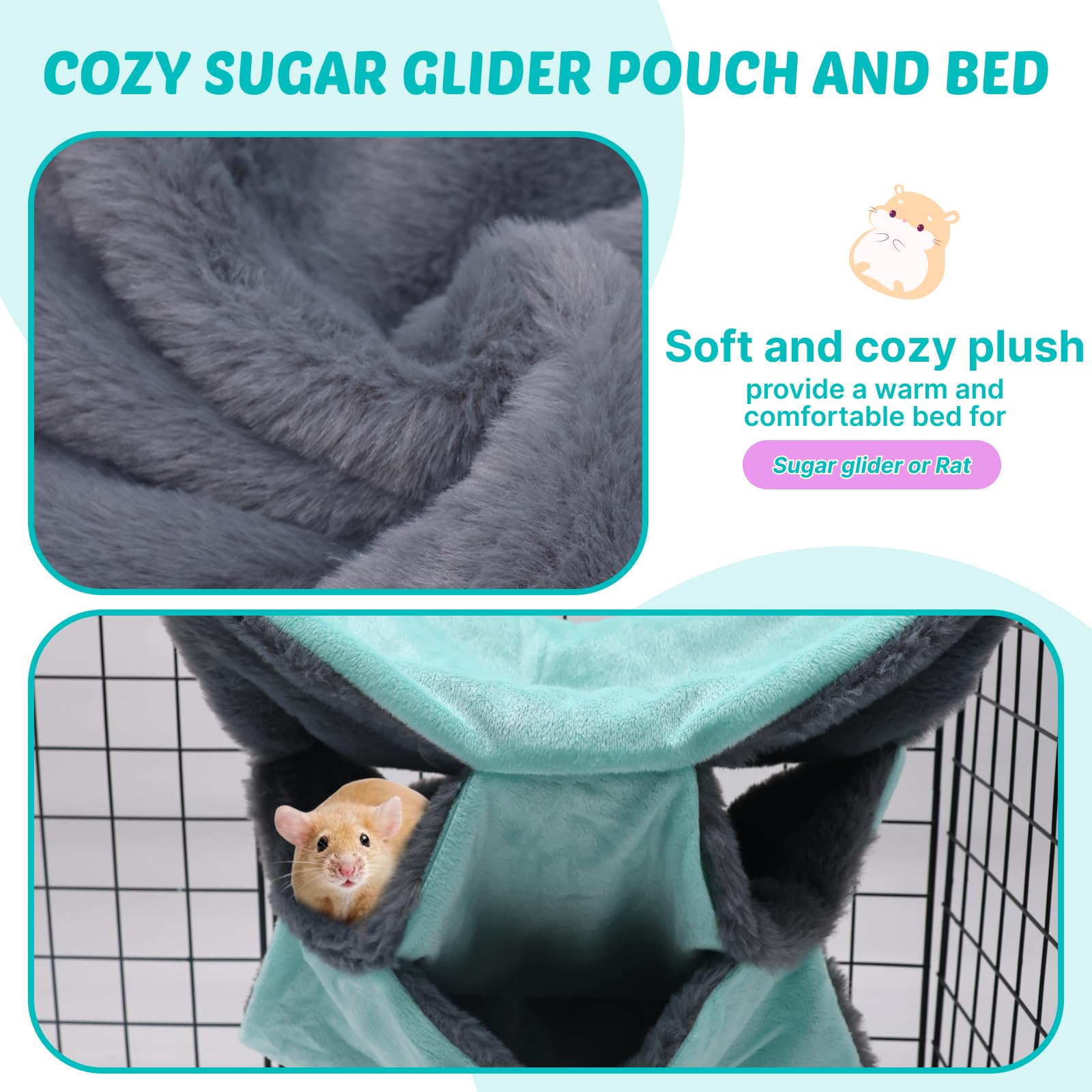 LYART hamac-petits-animaux: parfait pour souris et marsupiaux en cage.