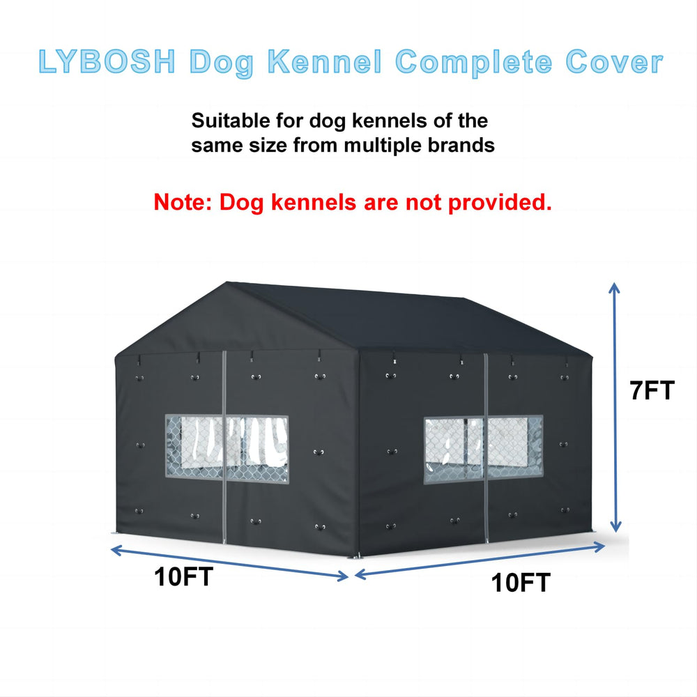 LYBOSH couverture chenil imperméable 600D durable pour chenil extérieur.