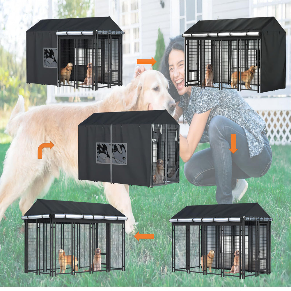 LYBOSH housse chenil fixation-boucles-elastiques installation stable.