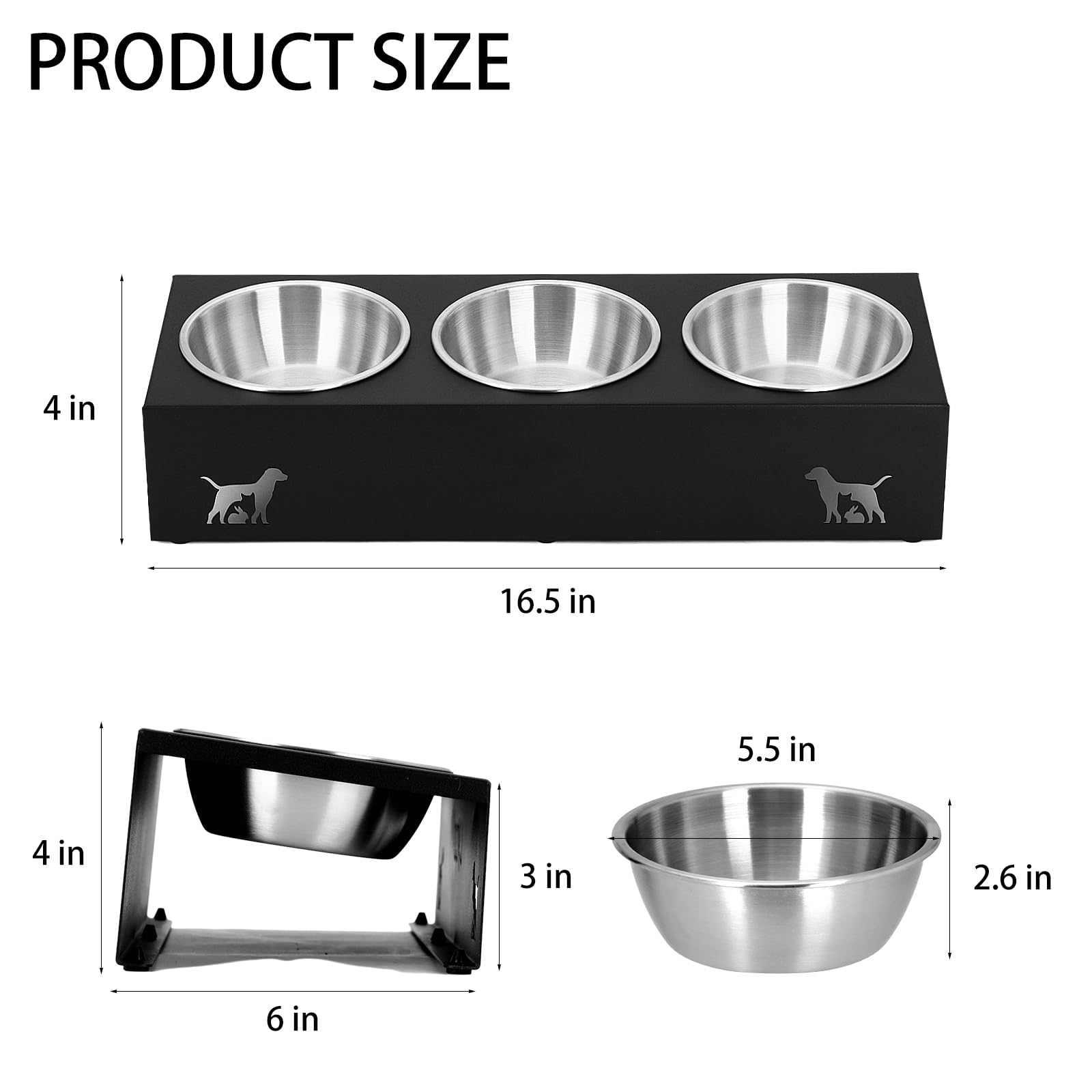 LYCC ensemble de trois bols 42 cm pour plusieurs chats