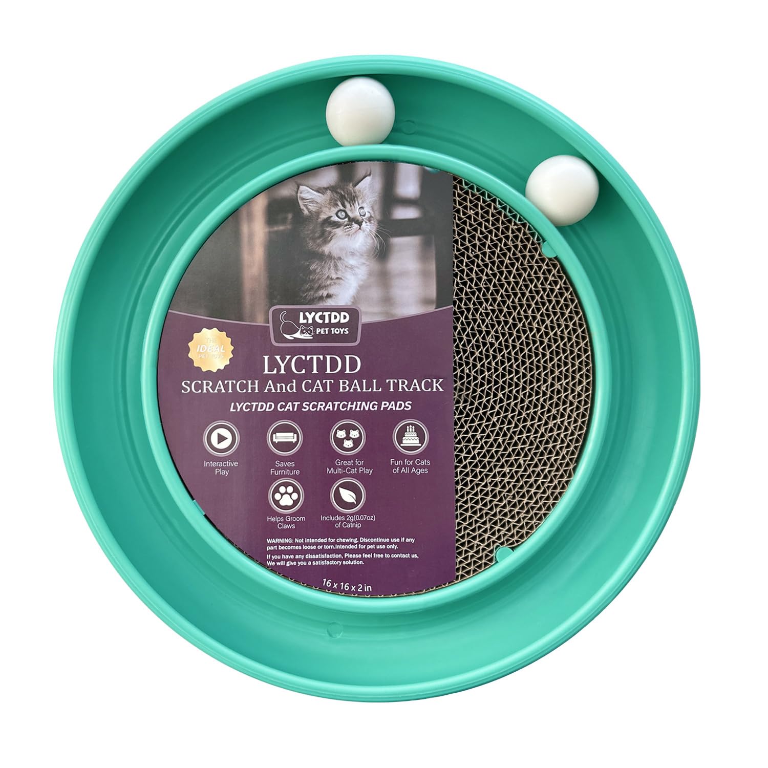 LYCTDD balle-track-chat-interieur : stimulation mentale et jeu interactif pour chat d’intérieur.