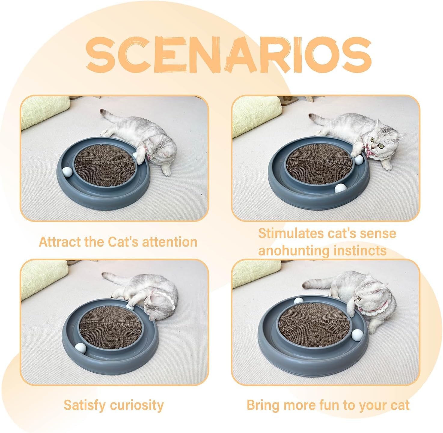 Boule LYCTDD blanche pour jouet chat track, stimulation ludique