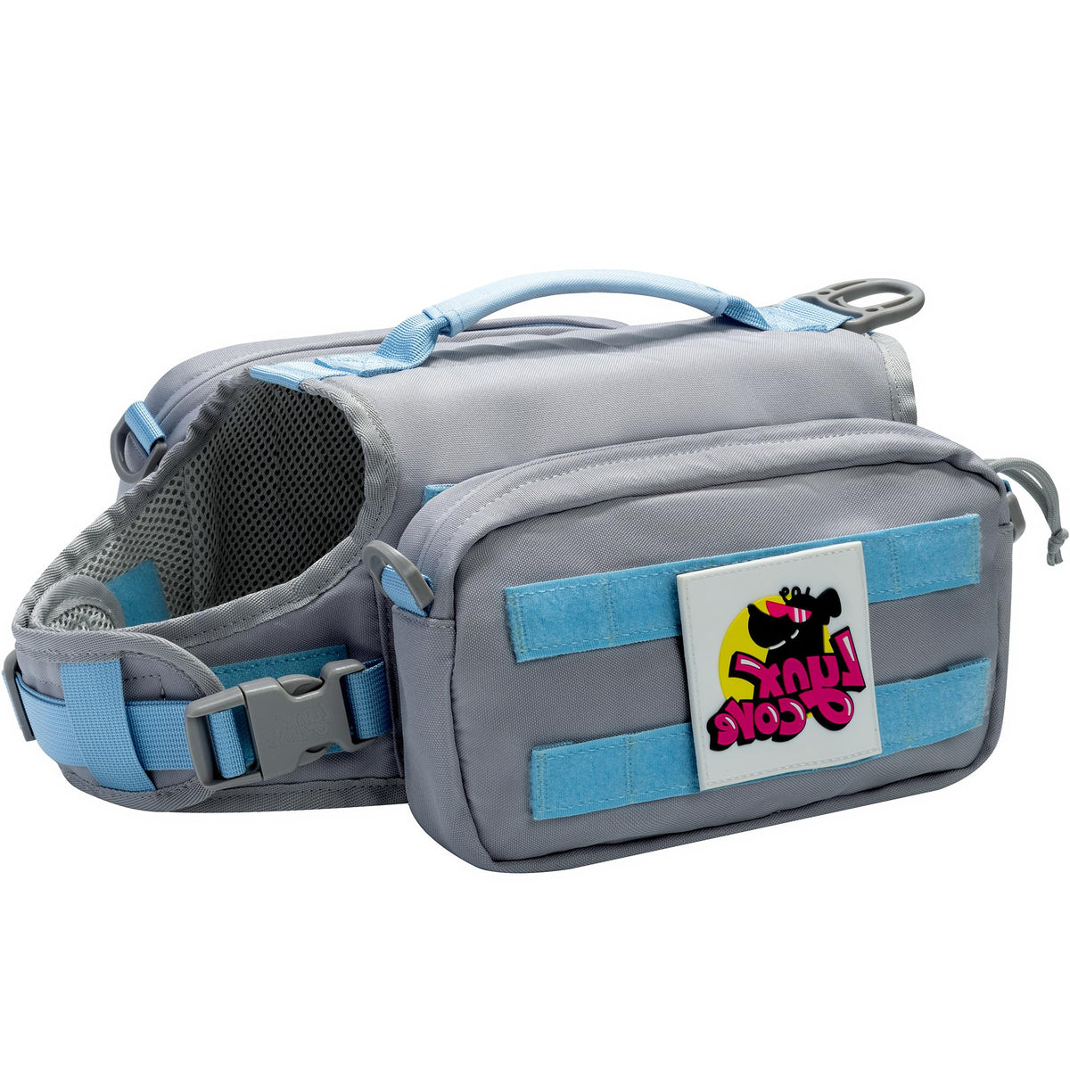 Lynxcore sac-dogbackpack-avant : stabilité et confort pour les sorties quotidiennes.