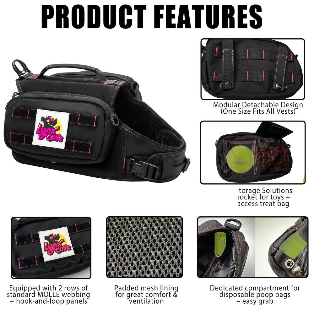 Lynxcore sac dos chien dos: stabilité et confort pour longues balades