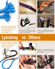 Lynxking laisse glissante pour chien: corde résistante pour des sorties durables