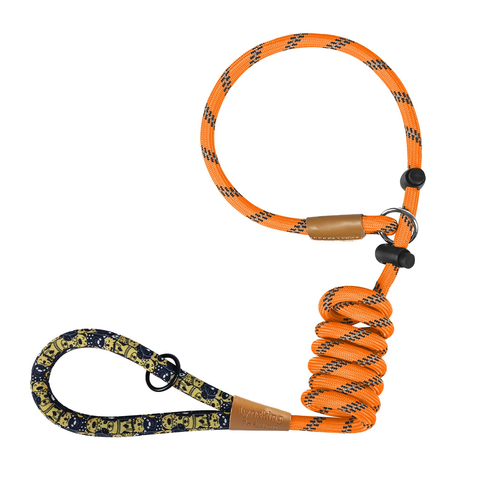 Lynxking Laisse Slip orange pour visibilité et style lors des sorties.