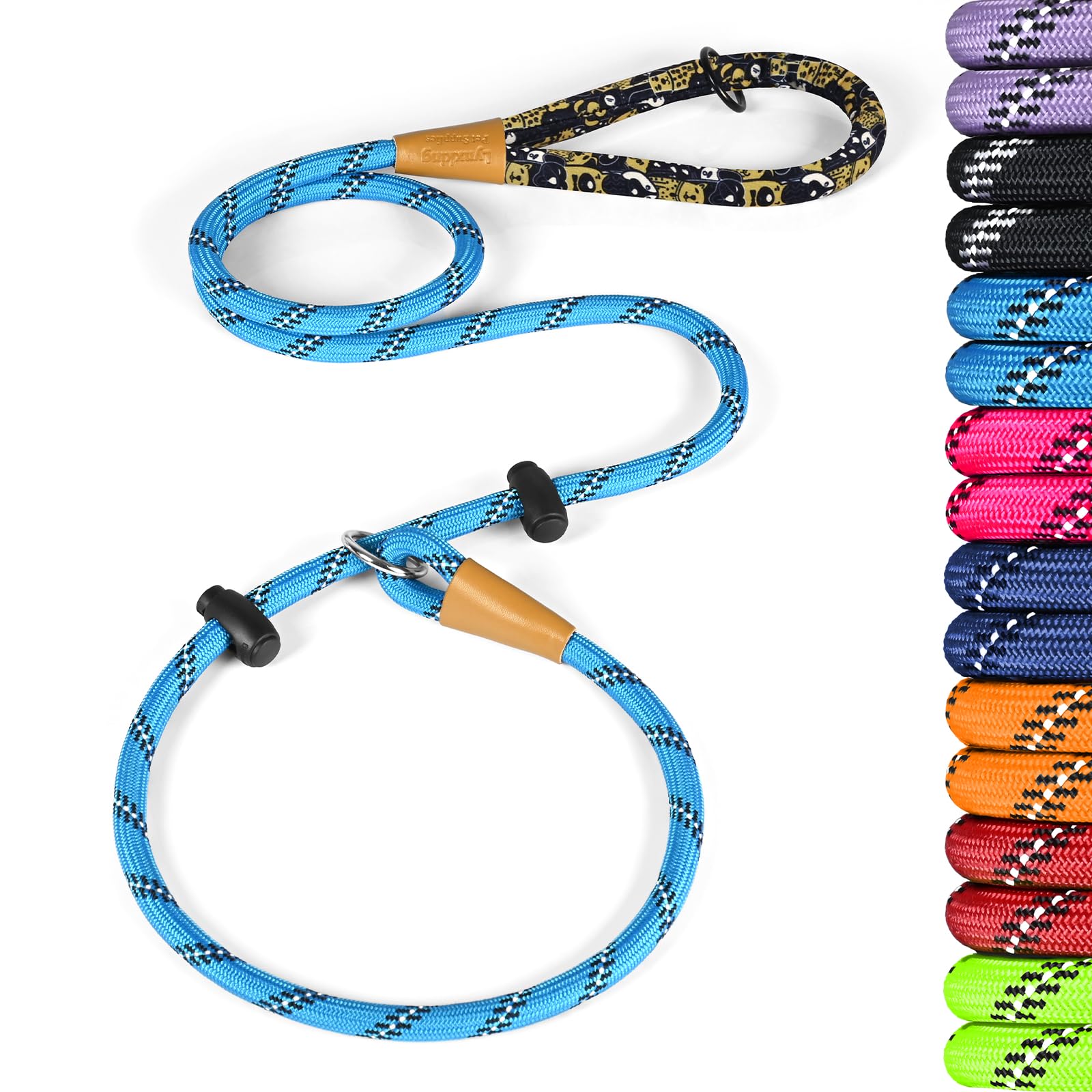 Lynxking laisse-slip réflechissante pour promenades nocturnes visibles.