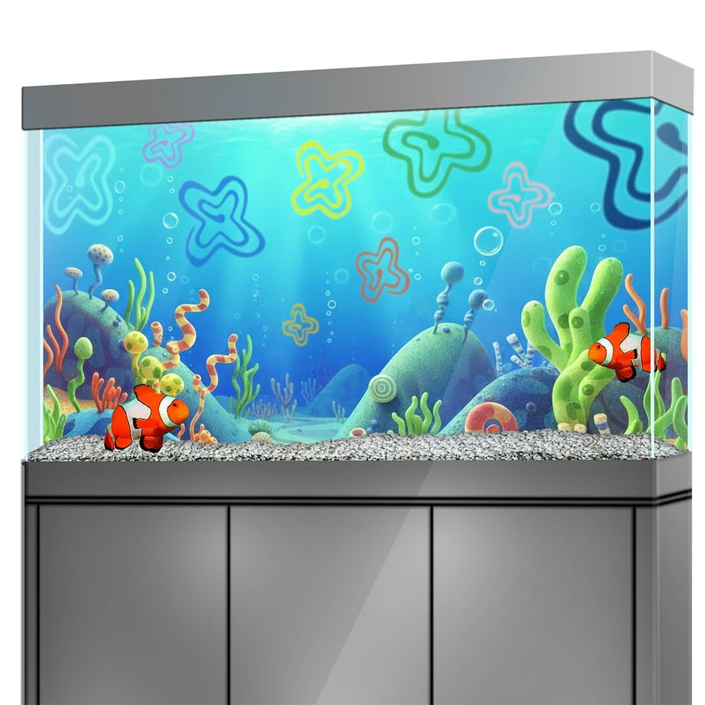Decor aquarium autoadhesif LYYAB, installation rapide et sans residu.