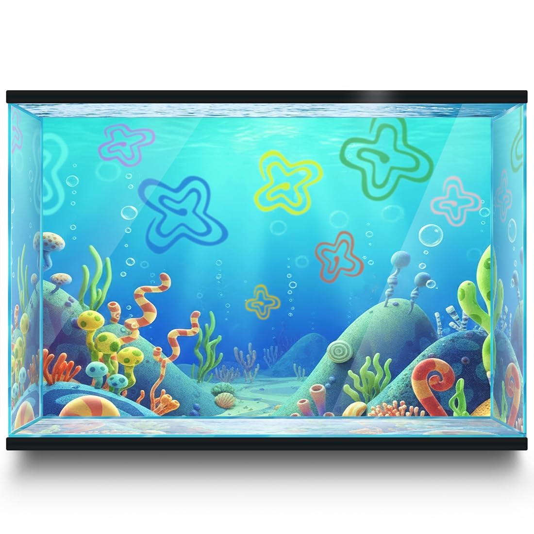 Fond LYYAB cartoon pour aquarium, ameliore l immersion et l ambience.