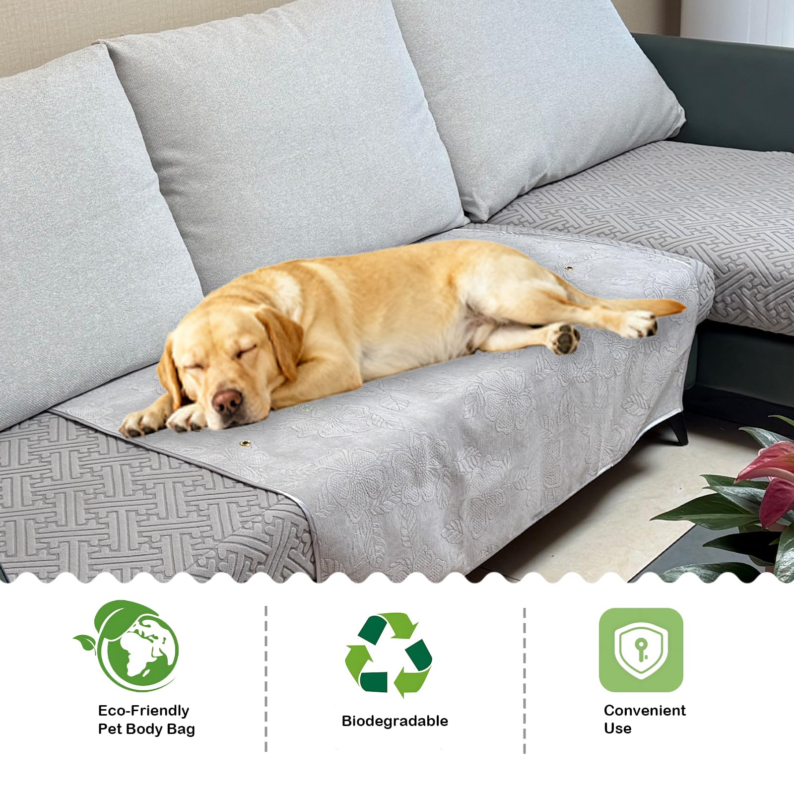 Adieu personnalisé avec LZHTIME, sac biodégradable gris haut de gamme.