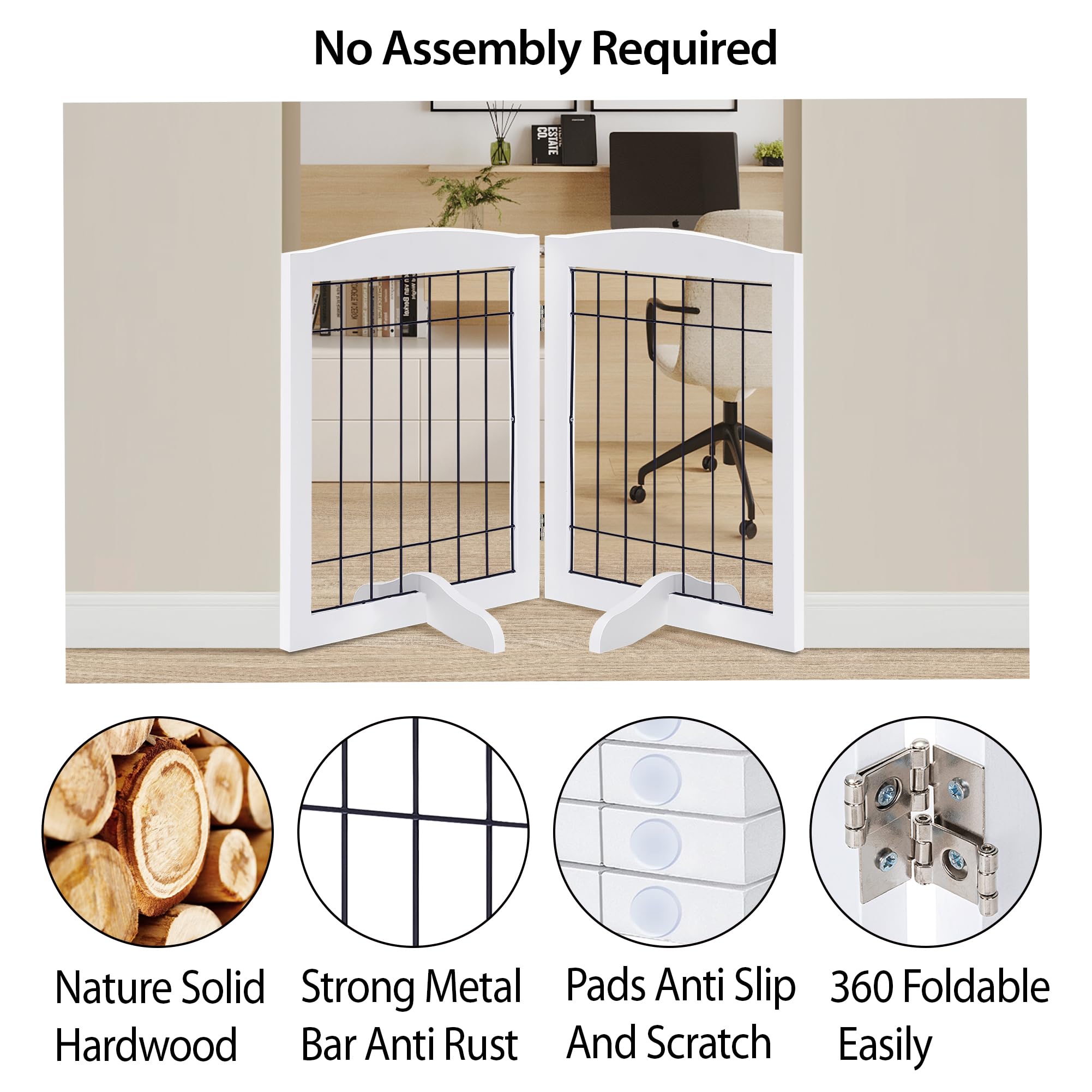 Charnières à 360 degrés LZRS, barrière pour chien pliable et facile à ranger.