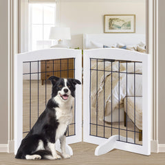 Barrière LZRS pour chien à deux panneaux blanc, idéale pour portes et passages.