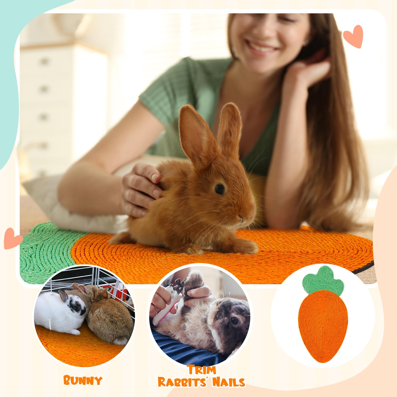 Maasechs tapis grattage ample-espace lapin, offre espace pour gratter et jouer