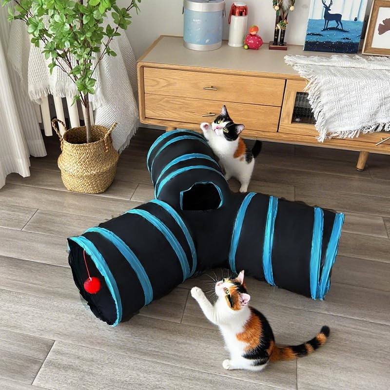 Mabaytir tunnel chat avec balle suspendue encourage l’exercice et l’attrait du jeu.