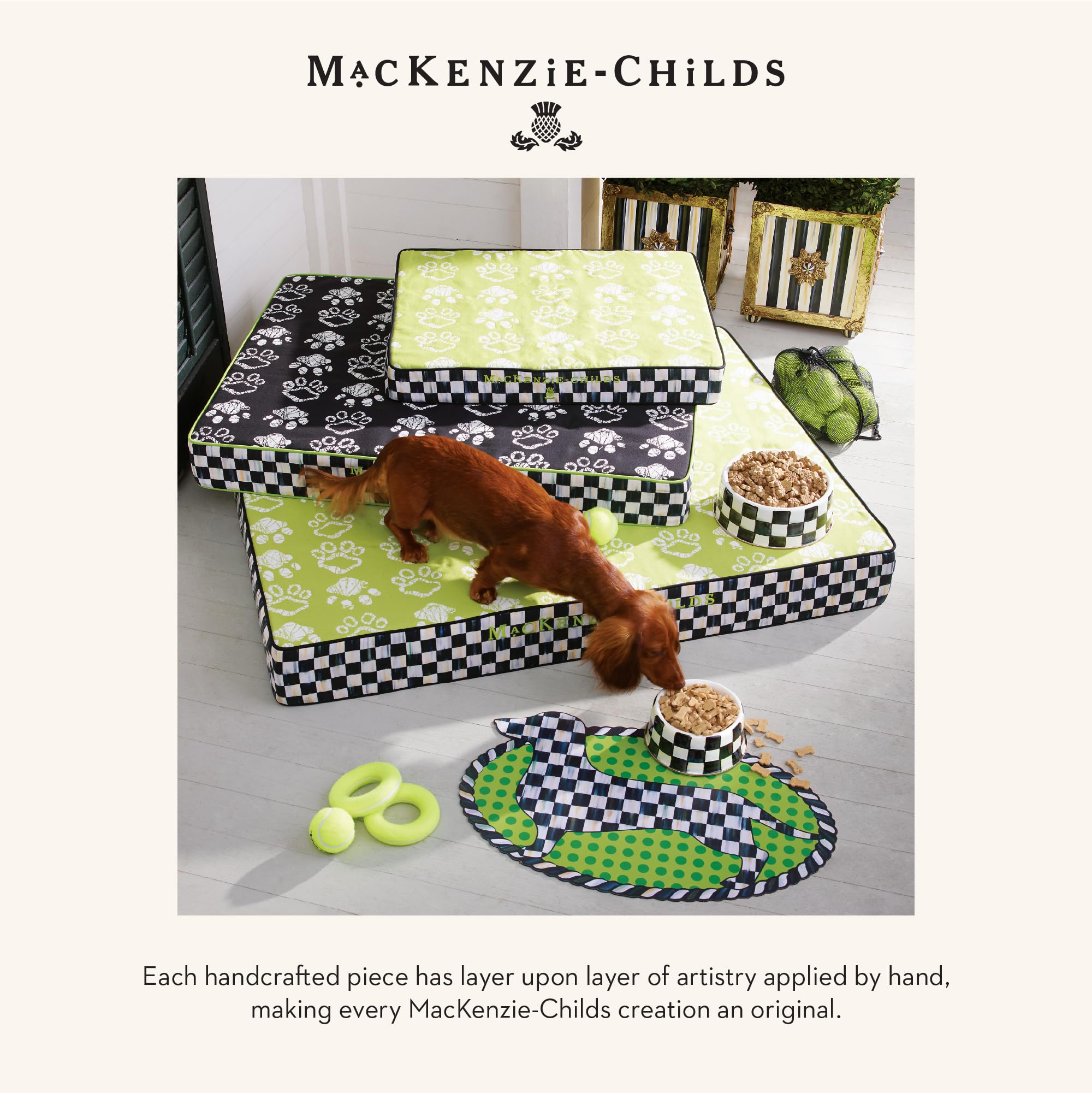 Bol MacKenzie-Childs pratique pour chats et petits chiens.