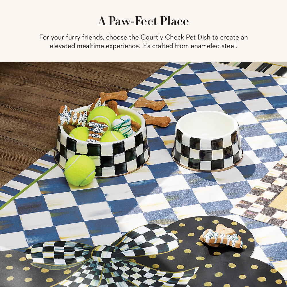 Bol pour chiens et chats, base en acier émaillé, design emblématique MacKenzie-Childs