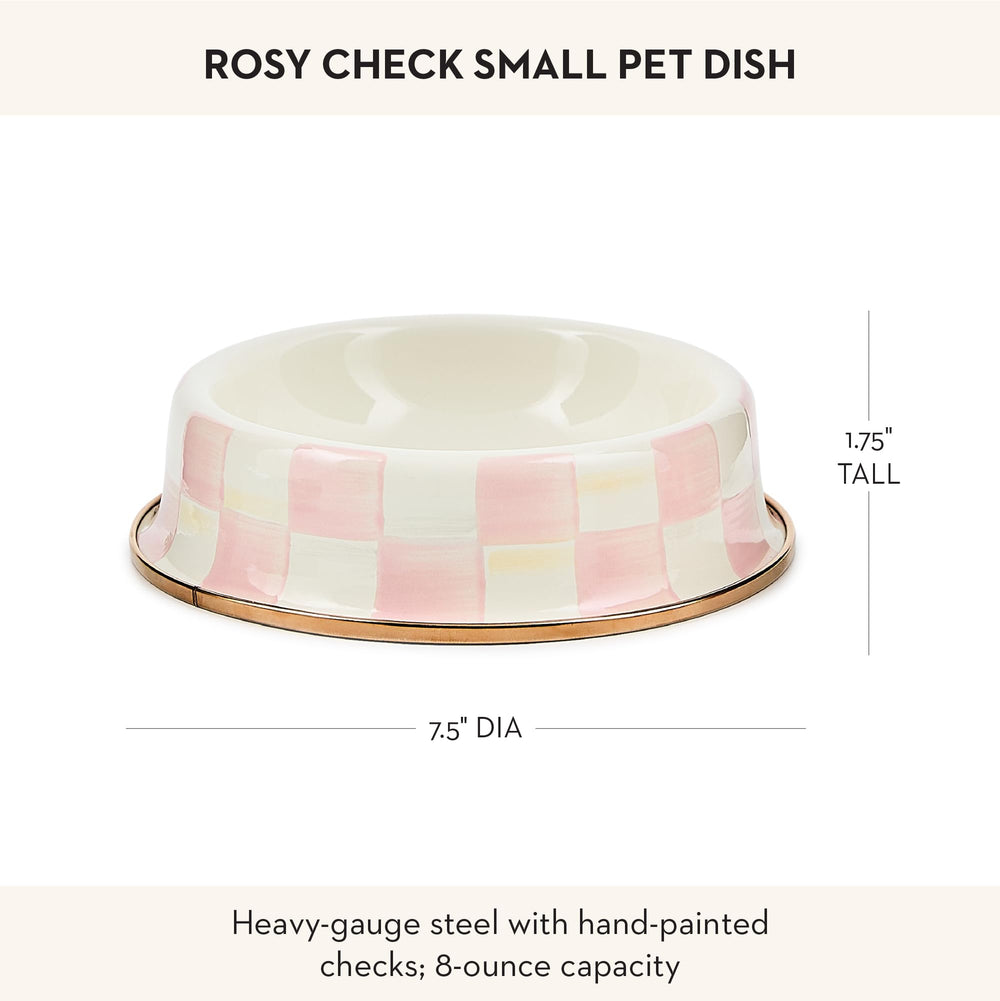 Bol décor maison Mackenzie-Childs Rosy Check, résistant et élégant.