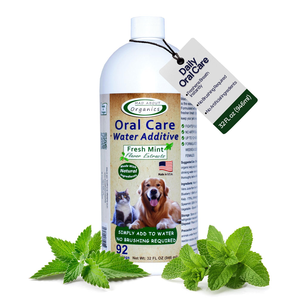 Mad About Organics additif eau dentaire chat menthe pour haleine plus fraîche