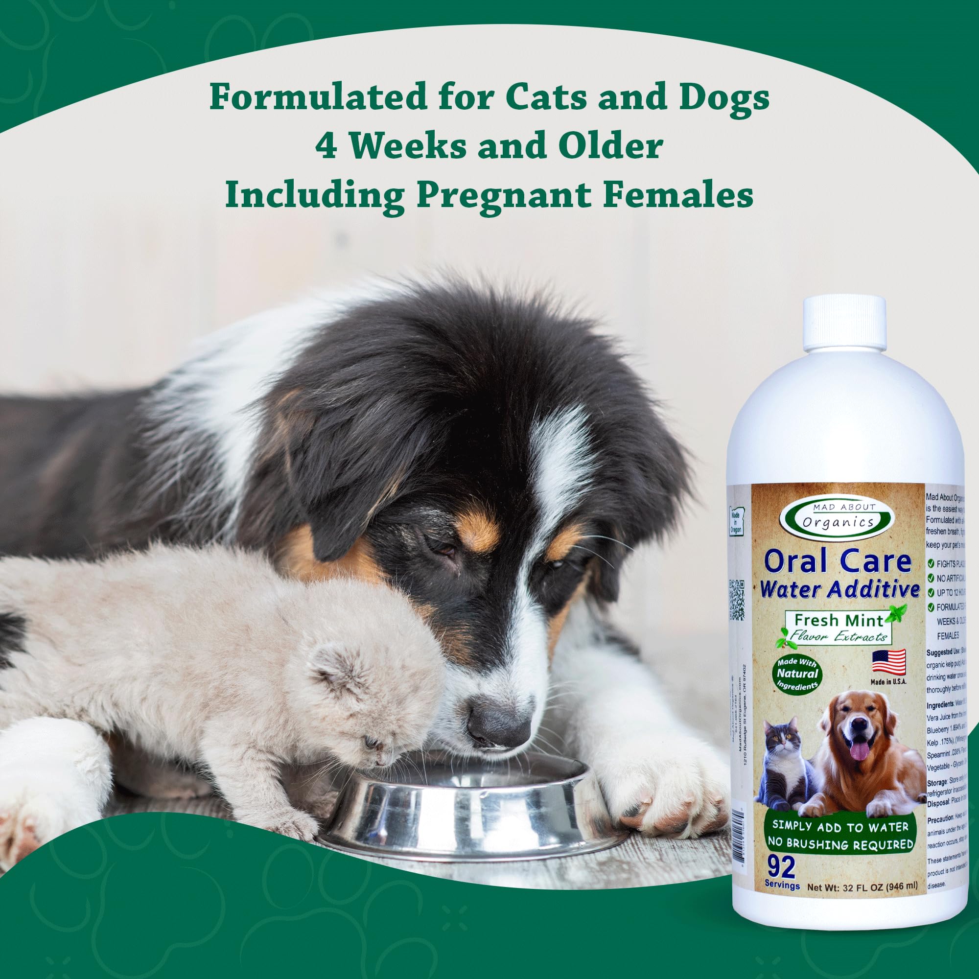 Mad About Organics haleine menthe rafraîchissante pour animaux