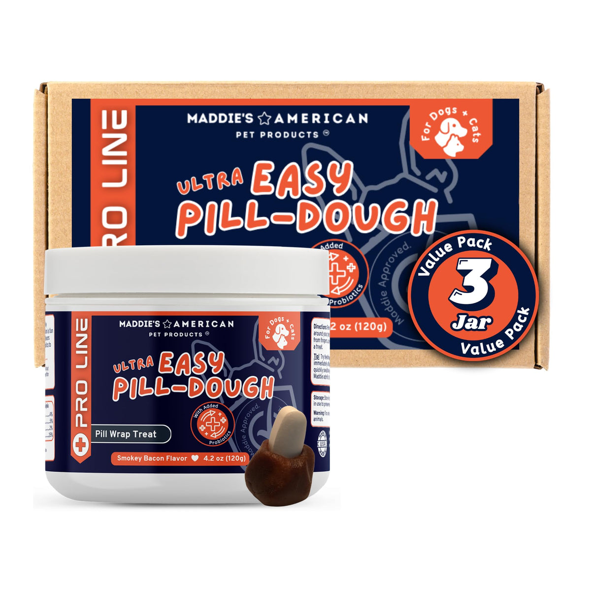 Maddie’s Ultra Easy Pill-Dough Wrap crée une poche pour pilules, pratique pour chiens et chats.