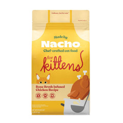 Made by Nacho croquettes sèches chaton, bouillon d’os pour goût riche et appétence.