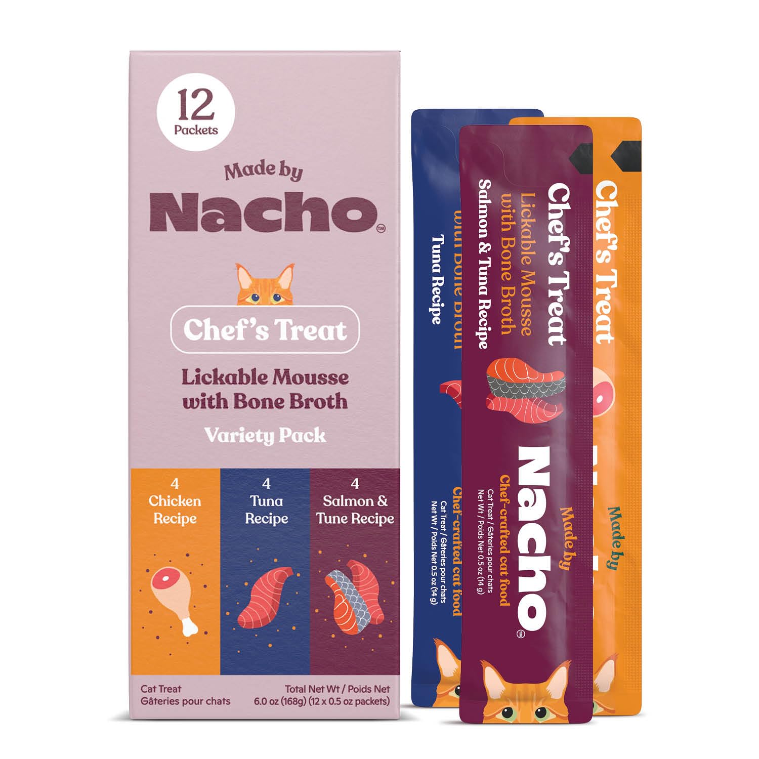 Pack Made by Nacho – mousse en tubes variétés, pratique pour collations quotidiennes.