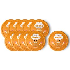 Made by Nacho poulet haché dans bouillon d'os, pack 10 cuves, hydratation.