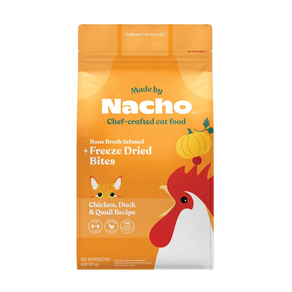 Sac Made by Nacho chat séché 4lb, praticité et fraîcheur quotidiennes