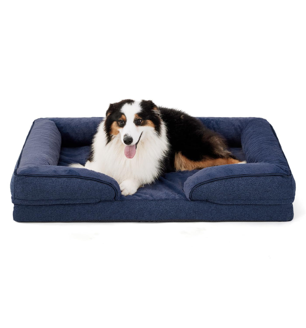 Lit chien orthopédique Made4pet avec dossier pour soutien confortable.