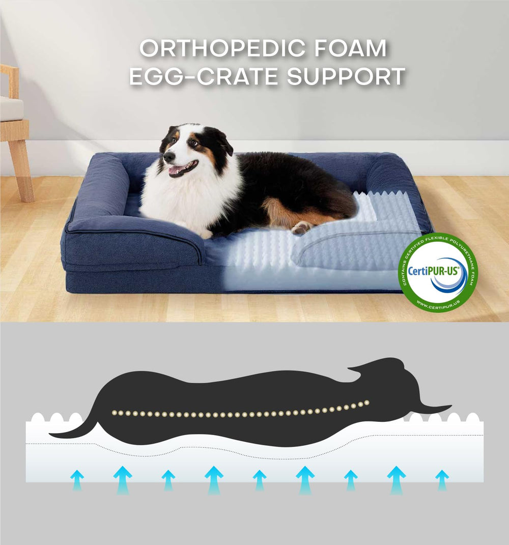 Détail mousse nid-d'œuf orthopédique Made4pet, soutien ciblé.
