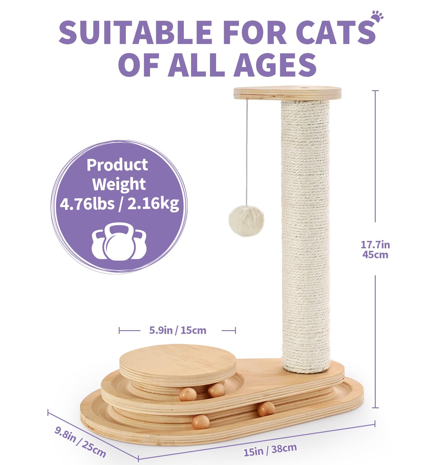 Made4Pets corde-sisal-naturel-chat, texture naturelle pour griffage durable.