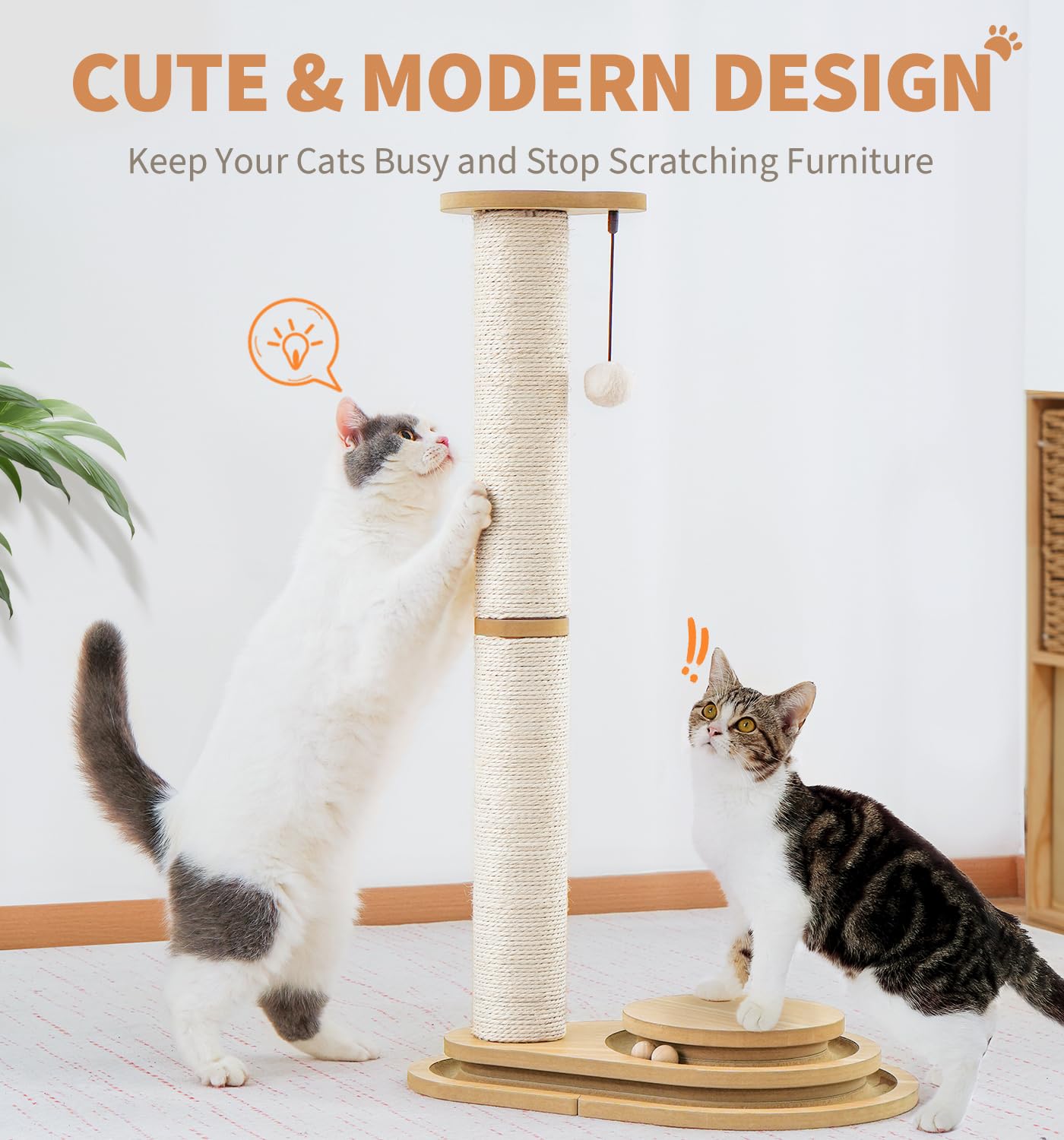 MADE 4 PETS design moderne: poteau de grattage esthétique pour salon.