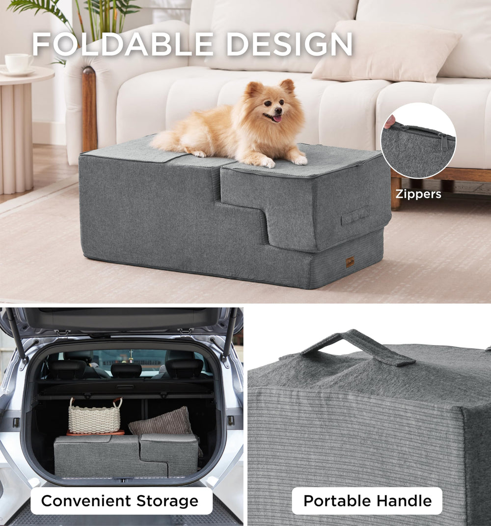 Made4Pets escalier 4-marches pliable, rangement facile.