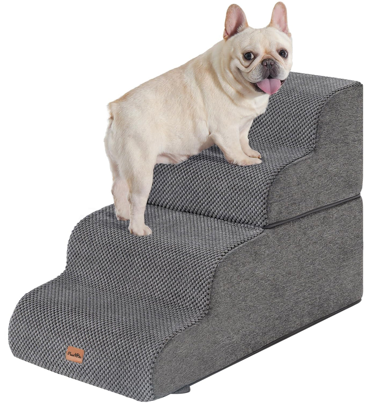 Made4Pets escaliers-chien-lit-4-etages-gris, accès facile au lit pour les chiens.